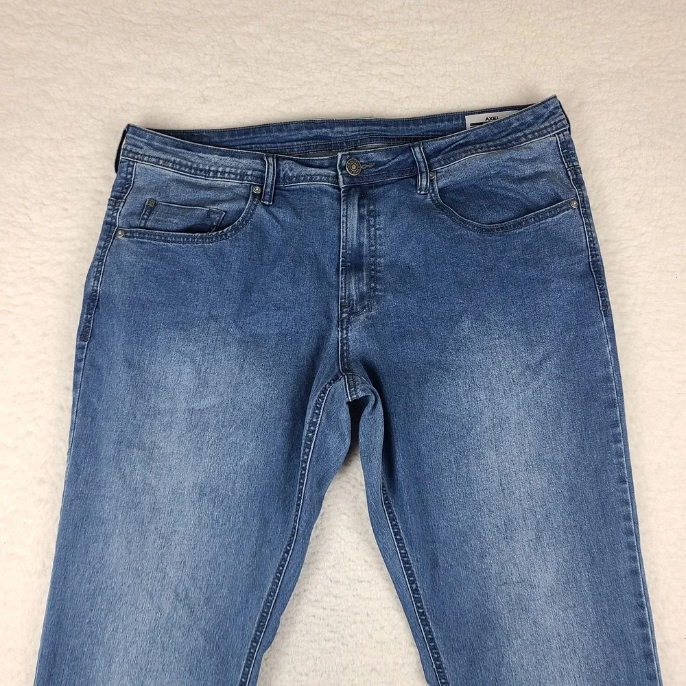 Buffalo David Bitton Jeans Mens 38x32 Blue Axel Slim Stretch Medium Wash Denim *